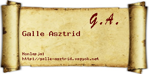 Galle Asztrid névjegykártya